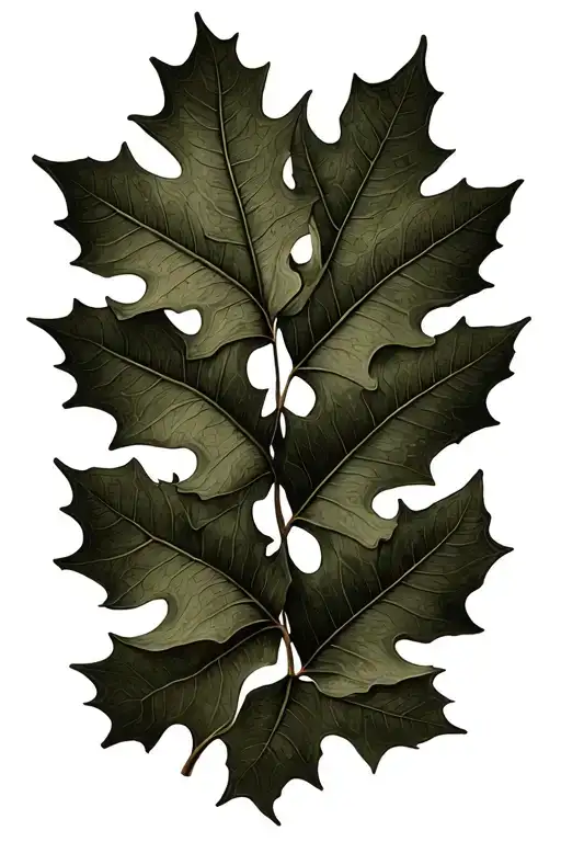 oak leafs on arm  tattoo design idea