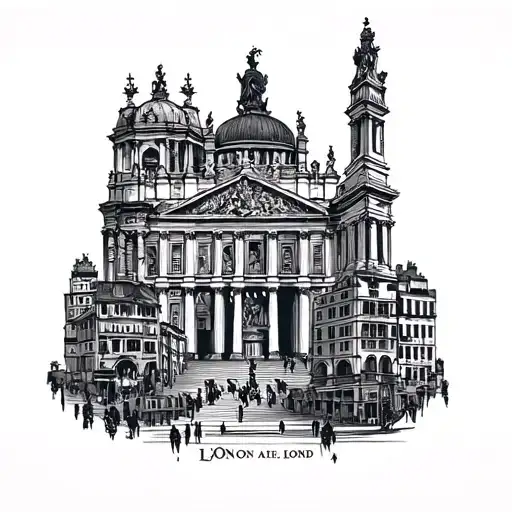 forearm with the monuments of the city of Lyon and those of the city of Madrid tattoo design idea