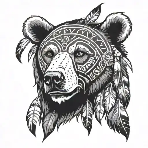 bear head native American tattoo design idea
