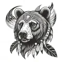 bear head native American tattoo design idea