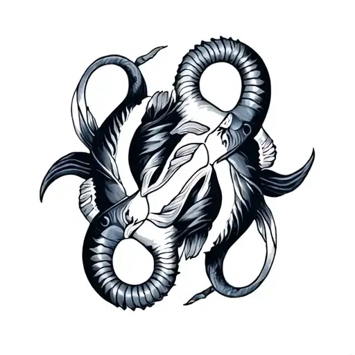pisces capricorn cancer zodiac signs intertwined tattoo design idea
