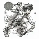 tennis peter pan tattoo design idea