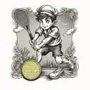 tennis peter pan tattoo design idea