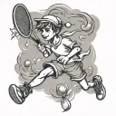 tennis peter pan tattoo design idea