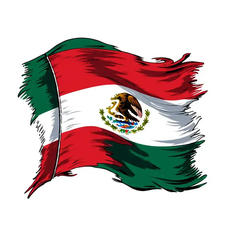 England and Mexico flag tattoo design idea