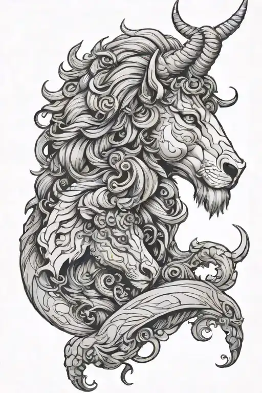 Leo and Capricorn tattoo design idea