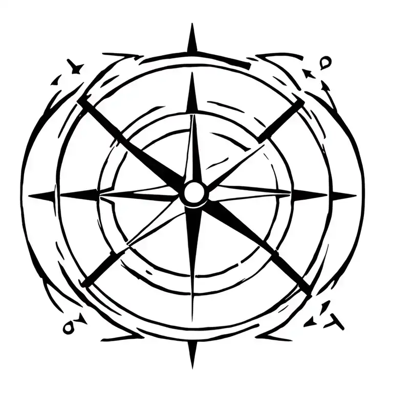compass anchor surrounded tattoo design idea