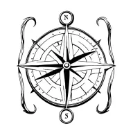 compass anchor surrounded tattoo design idea