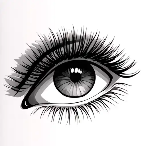 Eyelashes tattoo design idea