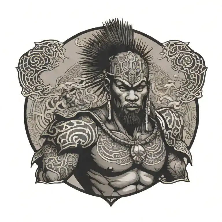 African warrior tattoo design idea
