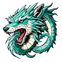 wolf and dragon tattoo design idea