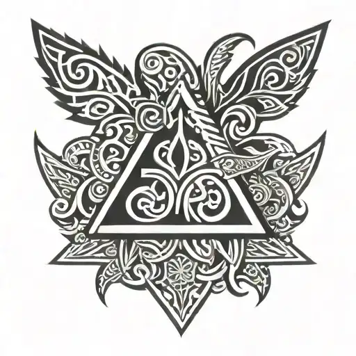 Polynesian Tribal holy trinity symbol tattoo design idea