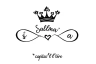 name of Salma "s' capital l'être with crown and a heart in thé last of the name next to 'a' all this on infinity symbol  tattoo design idea