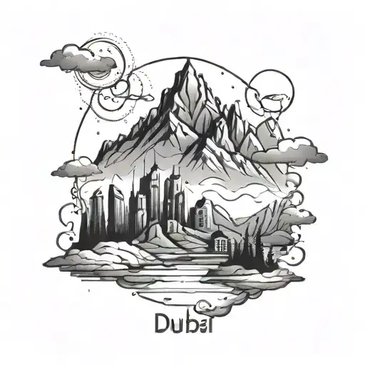 simple tattoo that represents my life in Dubai and my life in Switzerland (maybe mountains?). I also want to ha tattoo design idea