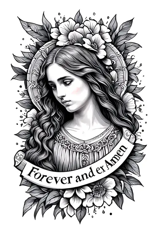 Forever and ever amen tattoo design idea