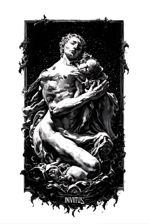 The poem Invictus emerging from the flesh as if behind the skin tattoo design idea