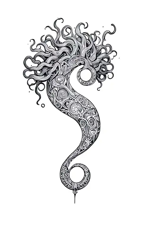 semicolon and neda incorporated into medusa tattoo design idea