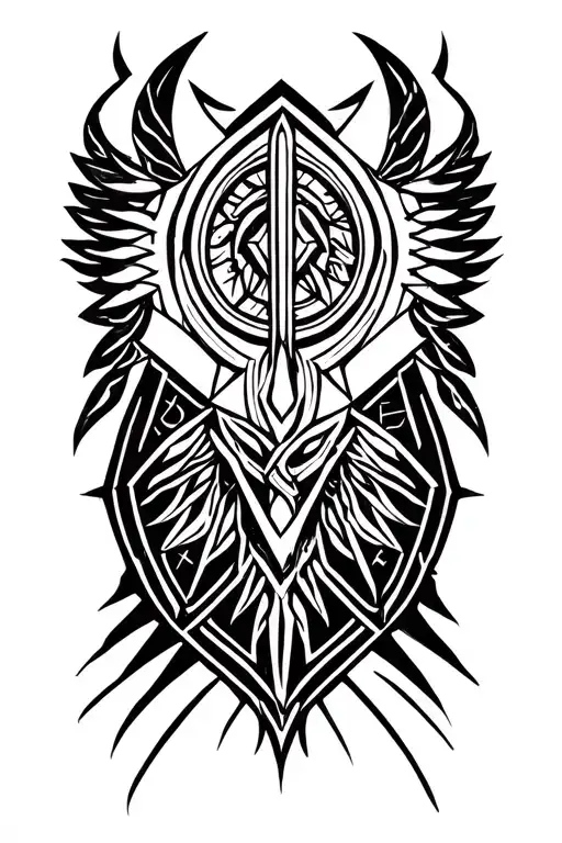 Freya Rune de protection viking rune tattoo design idea