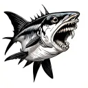 barracuda with mouth open tattoo design idea