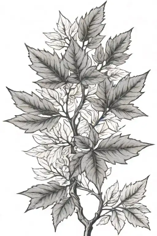 fallout new Vegas greenery leaves and branches tattoo design idea