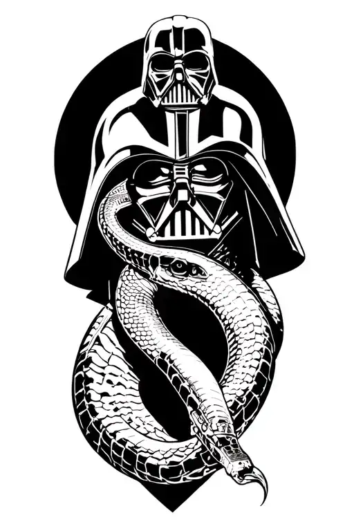 skeletor, Darth Vader, snake mountain, death star wars tattoo design idea
