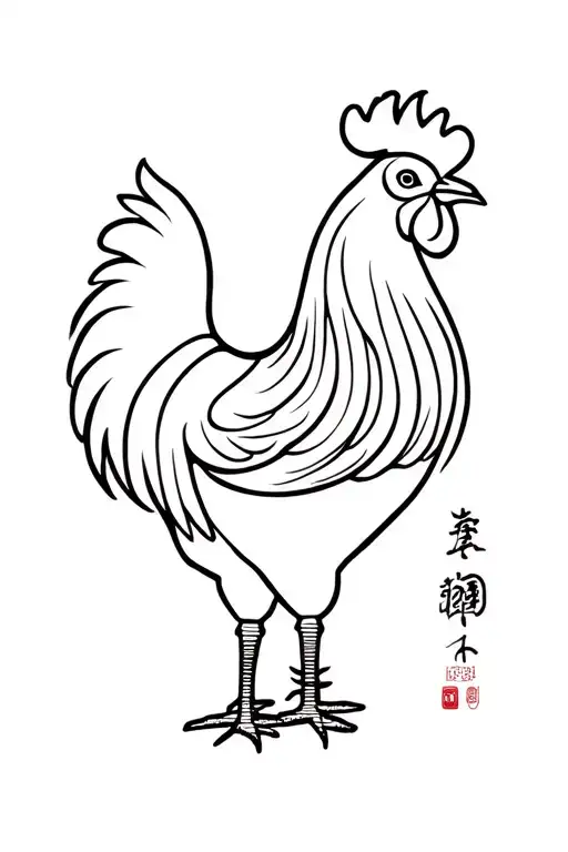 rooster chinese zodiac tattoo design idea