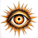 eye inside the sun tattoo design idea