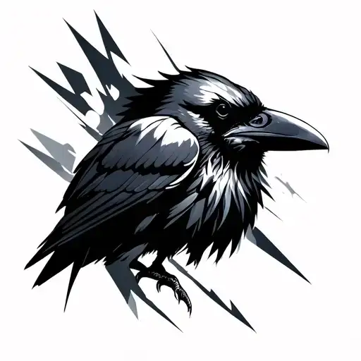 raven done in a cubism art style tattoo tattoo design idea