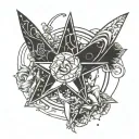 Tinkerbell Infinity Star tattoo design idea