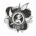Tinkerbell Infinity Star tattoo design idea