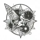 Tinkerbell Infinity Star tattoo design idea