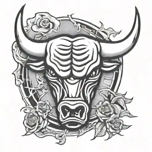 rip uncle Chicago Bulls logo tattoo design idea