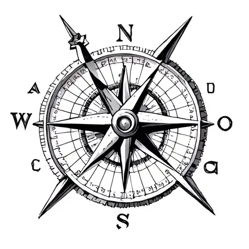 sextant compass tattoo design idea
