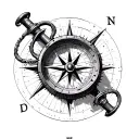 sextant compass tattoo design idea