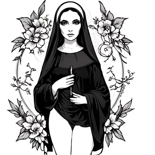 sexy Nun pin up Tattoo design inspired tattoo tattoo design idea