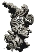 overthinking concept exploded head tattoo design idea
