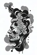 overthinking concept exploded head tattoo design idea