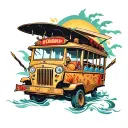 Philippine jeepney floating tattoo design idea