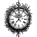 double birth clock tattoo design idea