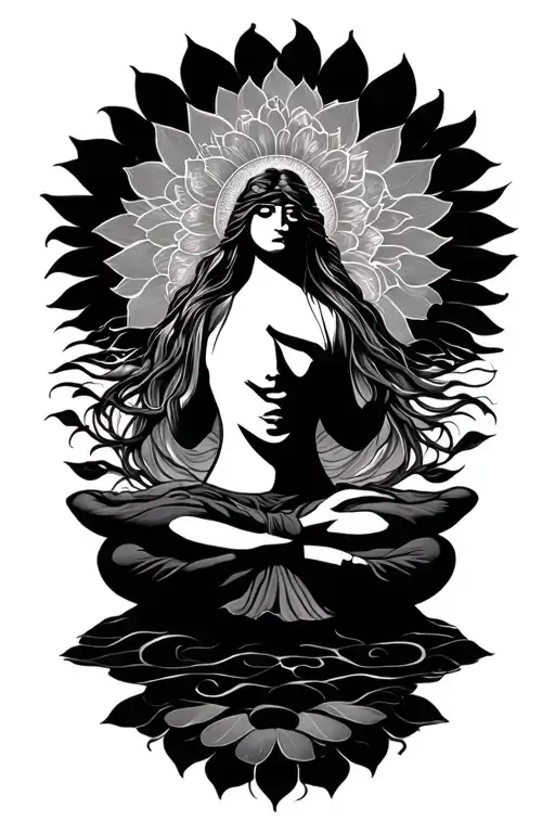 meditation and consciousness tattoo design idea