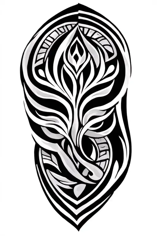 Maori Tattoo Design with thin lines tattoo design idea