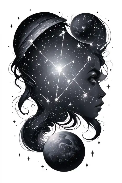 andromeda constellation stars only  tattoo design idea