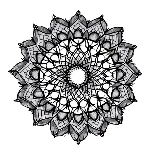 geometric mandala design tattoo design idea