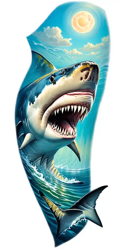 dale, may, Alberta, shark swimming tattoo design idea