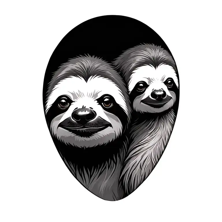 sloth brothers bigger and younger tattoo design idea