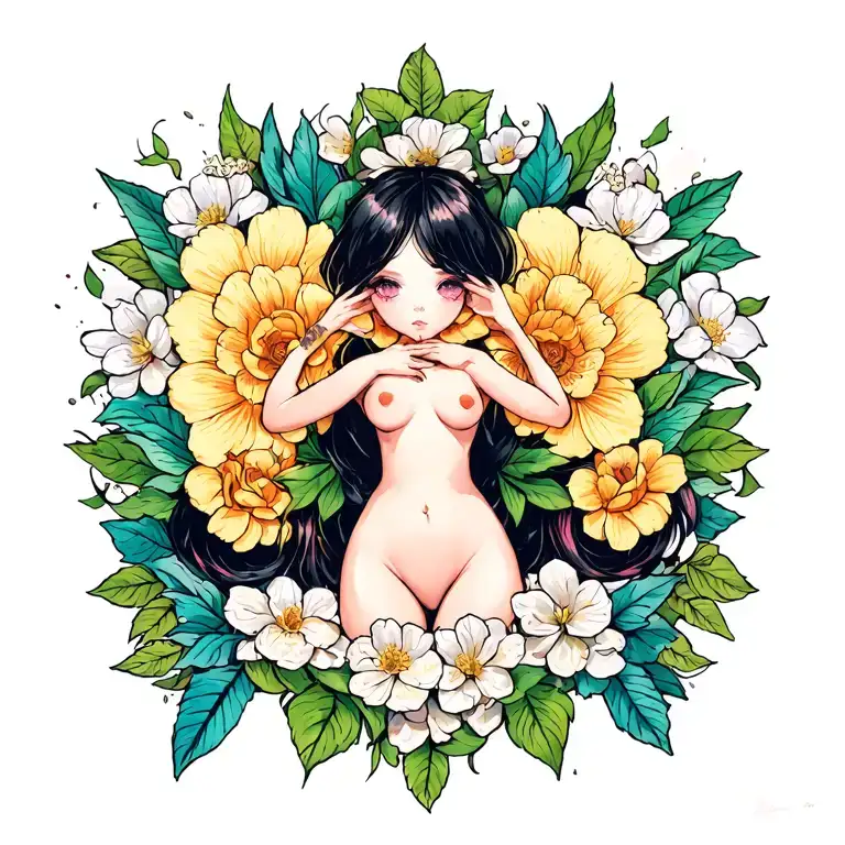 tits of the naked intim tung tung in sugar tattoo design idea