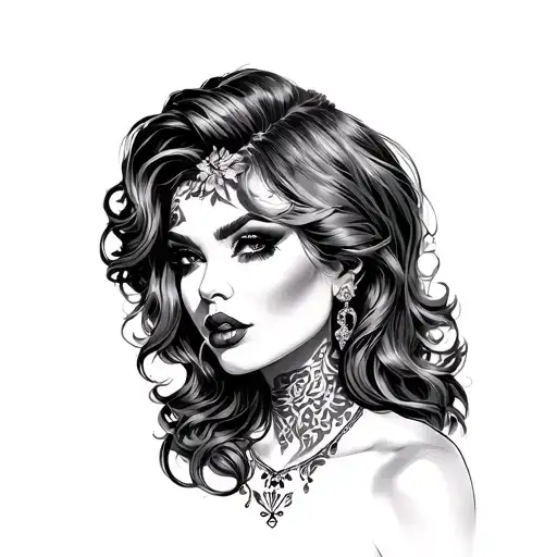 Busty Slut tattoo design idea