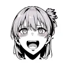 anime ahegao face tattoo design idea