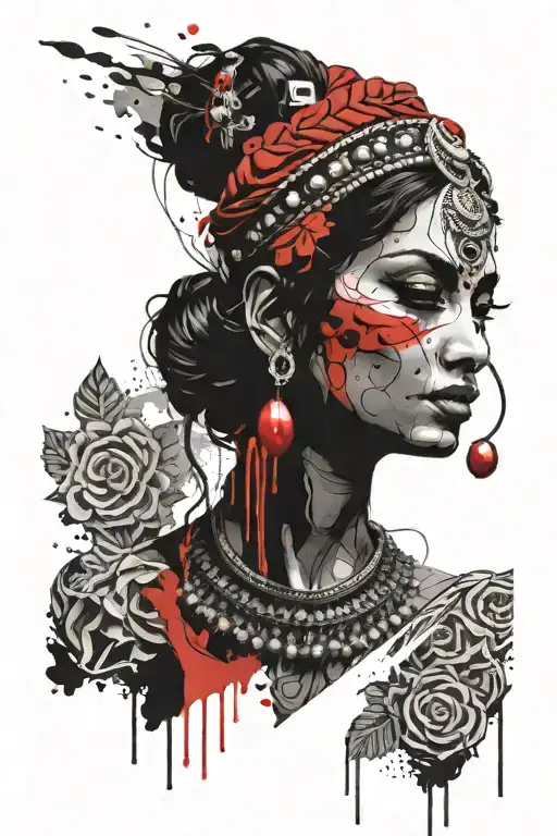 Laxmi hindu god tattoo design idea