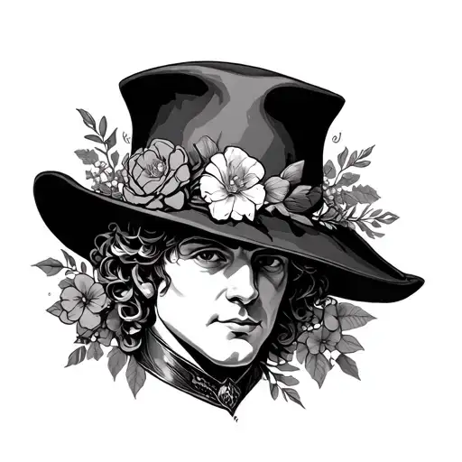 Arthur Morgans hat floral tattoo design idea